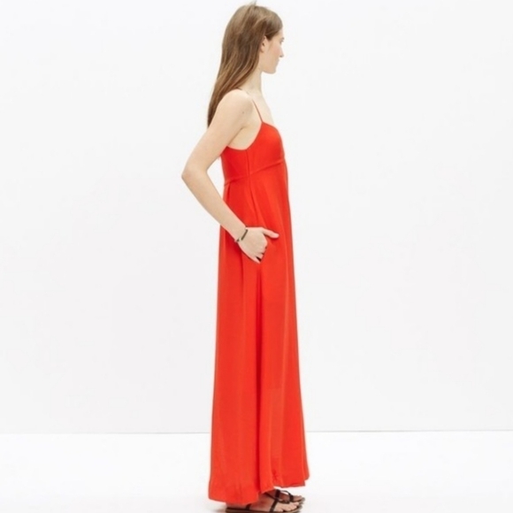 Madewell Red Orange Empire Strappy Maxi Dress Lined - Picture 8 of 8